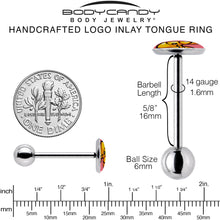 Load image into Gallery viewer, Quaso Croissant Barbell Tongue Ring by Onyx O