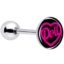 Load image into Gallery viewer, Hollow Heart Doll Word Barbell Tongue Ring by Onyx O