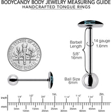 Load image into Gallery viewer, Epic Blue Barbell Tongue Ring