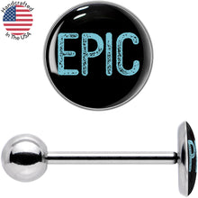 Load image into Gallery viewer, Epic Blue Barbell Tongue Ring