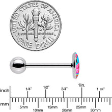 Load image into Gallery viewer, Rainbow Sea Floating Flamingo Barbell Tongue Ring by Onyx O