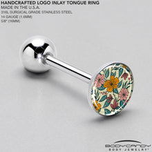 Load image into Gallery viewer, Blossom Creation Wildflower Flowers Barbell Tongue Ring by Onyx O