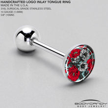 Load image into Gallery viewer, Blossom Creation Vibrant Bloom of Flowers Barbell Tongue Ring by Onyx O