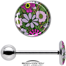 Load image into Gallery viewer, Blossom Creation Paradise of Pink Flowers Barbell Tongue Ring by Onyx O