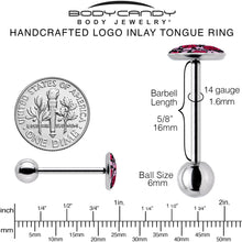 Load image into Gallery viewer, Blossom Creation Floral Love of Roses Barbell Tongue Ring by Onyx O