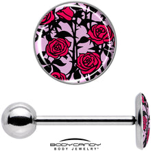 Load image into Gallery viewer, Blossom Creation Floral Love of Roses Barbell Tongue Ring by Onyx O