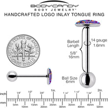Load image into Gallery viewer, Funky Swirls Barbell Tongue Ring by Onyx O