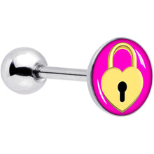 Load image into Gallery viewer, Heart Lock Barbell Tongue Ring by Onyx O