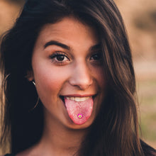Load image into Gallery viewer, Heart Lock Barbell Tongue Ring by Onyx O