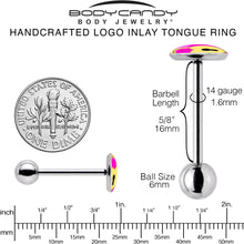 Load image into Gallery viewer, Heart Lock Barbell Tongue Ring by Onyx O