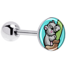 Load image into Gallery viewer, Cute Biting Baby Hippo Barbell Tongue Ring