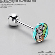 Load image into Gallery viewer, Cute Biting Baby Hippo Barbell Tongue Ring