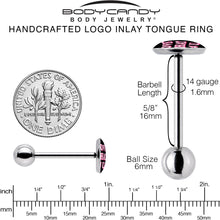 Load image into Gallery viewer, Love That 4 You Barbell Tongue Ring by Onyx O