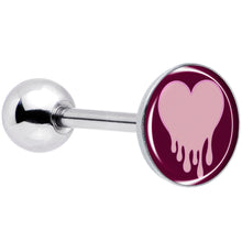 Load image into Gallery viewer, Pinkish Melting Heart Barbell Tongue Ring by Onyx O