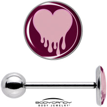 Load image into Gallery viewer, Pinkish Melting Heart Barbell Tongue Ring by Onyx O