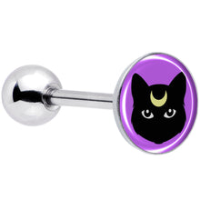 Load image into Gallery viewer, Black Mystic Kitty Cat Barbell Tongue Ring by Onyx O