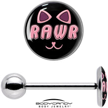 Load image into Gallery viewer, RAWR Kittly Cat Barbell Tongue Ring by Onyx O