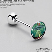 Load image into Gallery viewer, Reverse Alien UFO AbductionBarbell Tongue Ring by Onyx O