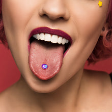 Load image into Gallery viewer, Purple Nautical Sand Dollar Barbell Tongue Ring by Onyx O