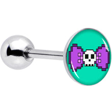 Load image into Gallery viewer, Retro Pixel Skull Barbell Tongue Ring by Onyx O