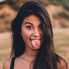 Load image into Gallery viewer, Retro Pixel Skull Barbell Tongue Ring by Onyx O