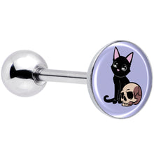 Load image into Gallery viewer, Skull Cat Barbell Tongue Ring by Onyx O