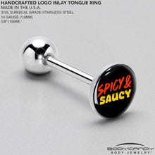 Load image into Gallery viewer, Spicy and Saucy Barbell Tongue Ring by Onyx O