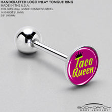 Load image into Gallery viewer, Taco Queen Barbell Tongue Ring by Onyx O