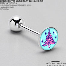 Load image into Gallery viewer, Pastel Christmas Tree Barbell Tongue Ring by Onyx O