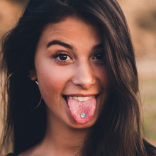 Load image into Gallery viewer, Rainbow Unicorn Barbell Tongue Ring by Onyx O
