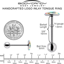 Load image into Gallery viewer, Rainbow Unicorn Barbell Tongue Ring by Onyx O