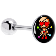 Load image into Gallery viewer, Valentine Heart Voodoo Doll Barbell Tongue Ring