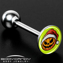 Load image into Gallery viewer, Christmas Holiday Santa Hat Pumpkin Barbell Tongue Ring by Onyx O