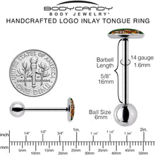 Load image into Gallery viewer, Christmas Holiday Zombie Gingergread Man Barbell Tongue Ring by Onyx O