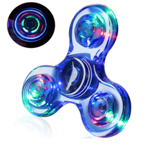 Load image into Gallery viewer, 3-Pack: LED Fidget Spinner – Light Up Spin and Glow in the Dark Sensory Toy
