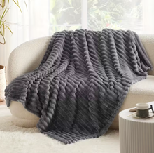 Load image into Gallery viewer, Ultra-Soft Double-Sided Fleece Blanket – Gray (All-Season)
