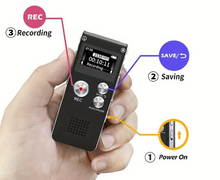Load image into Gallery viewer, 8GB Digital Voice Recorder & MP3 Player – Portable Audio for Meetings & Lectures
