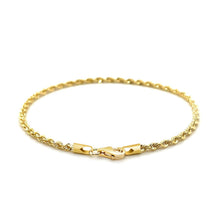 Load image into Gallery viewer, 2.5mm 14k Yellow Gold Solid Diamond Cut Rope Bracelet