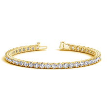 Load image into Gallery viewer, Lab Grown Round Diamond Tennis Bracelet in 14k Yellow Gold (10 cctw F/G VS2/SI1)