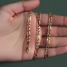 Load image into Gallery viewer, 10K Yellow Gold Solid Figaro Chain (4.50 mm)