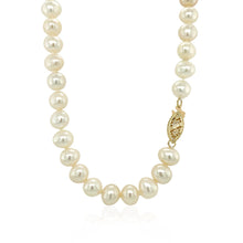 Load image into Gallery viewer, 14k Yellow Gold Necklace with White Freshwater Cultured Pearls (6.0mm to 6.5mm)