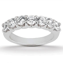 Load image into Gallery viewer, 14k White Gold Diamond Scalloped Shared U Prong Setting Wedding Ring Band