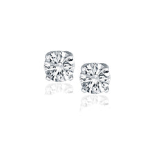 Load image into Gallery viewer, 14k White Gold Diamond Four Prong Stud Earrings (1 cttw)