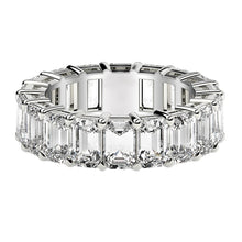 Load image into Gallery viewer, Emerald Cut Lab Grown Diamond Eternity Ring in 14k White Gold (8 cttw FG/VS2)