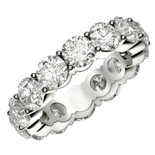 Load image into Gallery viewer, Round Cut Lab Grown Diamond Eternity Ring in 14k White Gold (6 cttw FG/VS2)