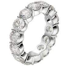 Load image into Gallery viewer, Round Cut Lab Grown Diamond Eternity Ring in 14k White Gold (6 cttw FG/VS2)