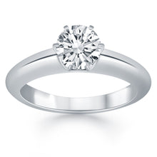 Load image into Gallery viewer, 14k White Gold Solitaire Cathedral Engagement Ring
