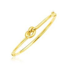 Load image into Gallery viewer, 14k Yellow Gold Bangle Bracelet with Polished Knot