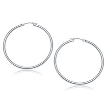 Load image into Gallery viewer, 14k White Gold Polished Hoop Earrings (40 mm)
