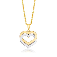 Load image into Gallery viewer, 14k Two-Tone Gold Intertwined Hearts Pendant